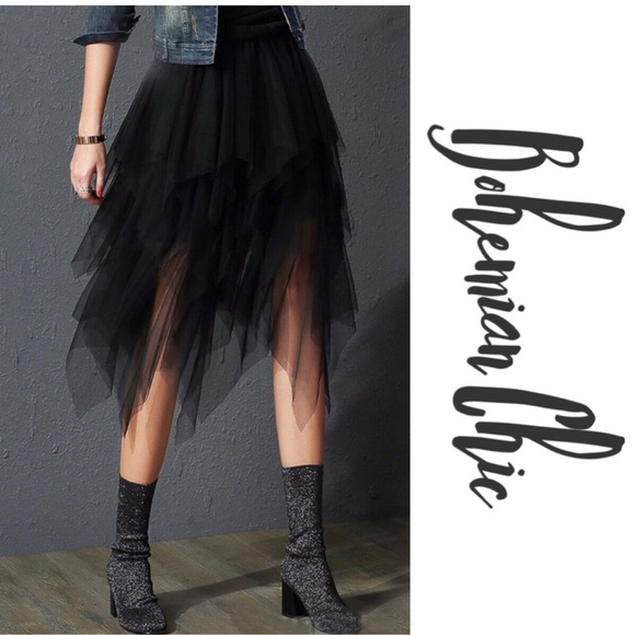 CHARMAINE- Jagged Ruffle Tulle Skirt - Picture 6 of 8